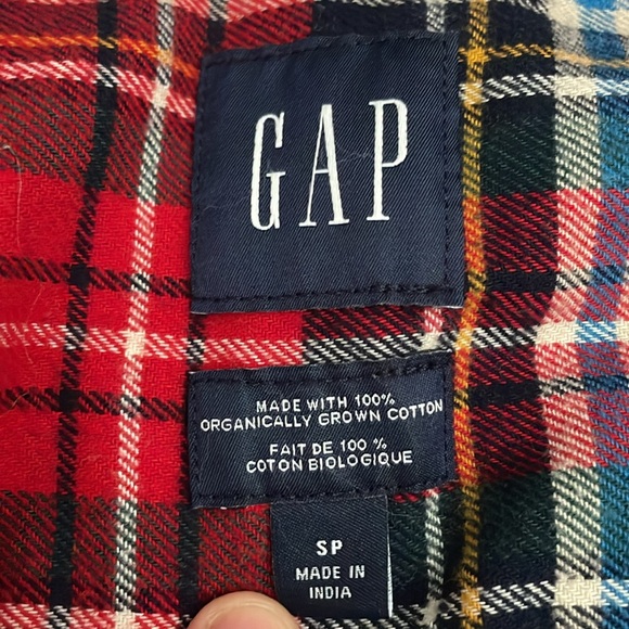 Gap Plaid Organic Cotton Flannel Shirt-Sz S - Picture 4 of 4